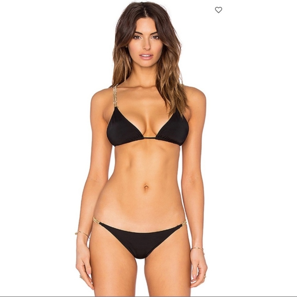 Beach Riot Liv black bikini set with chain accent